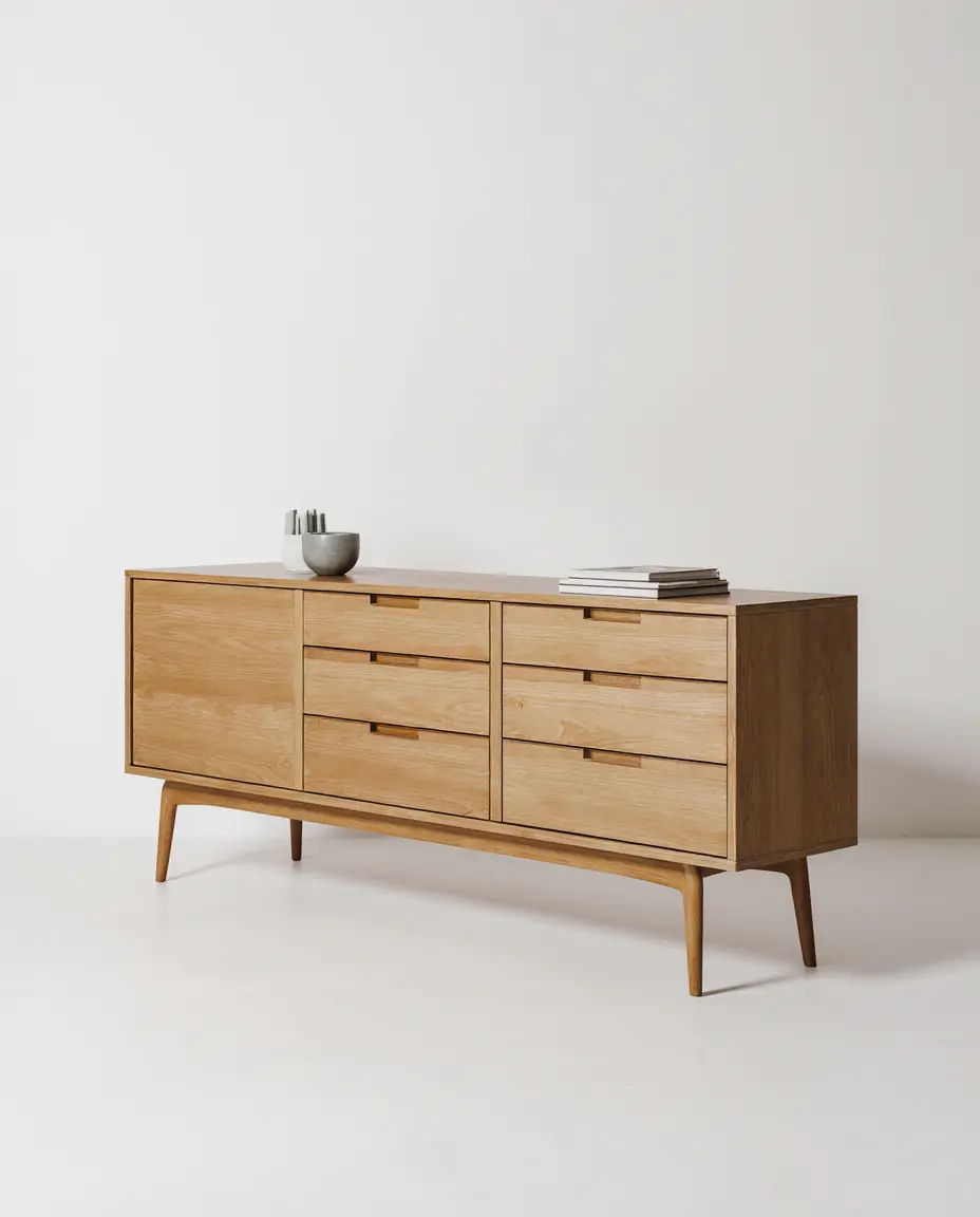 Realised bespoke sideboard in solid natural oak